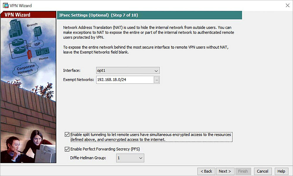 Screenshot that shows the Configure L2TP VPN